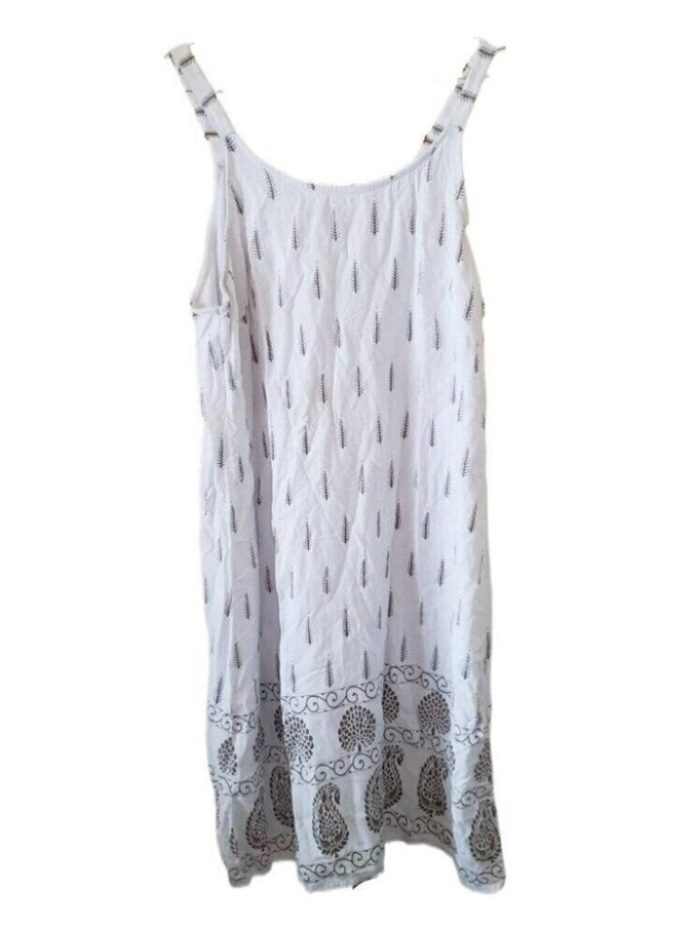 Lapogee White Patterned Sleeveless Slip Dress